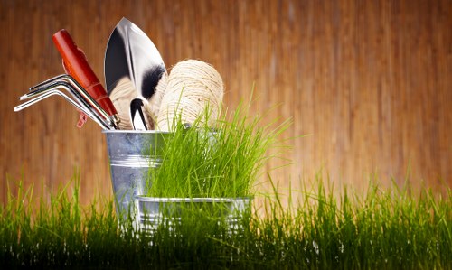 Protective equipment and tools used for safe landscaping work